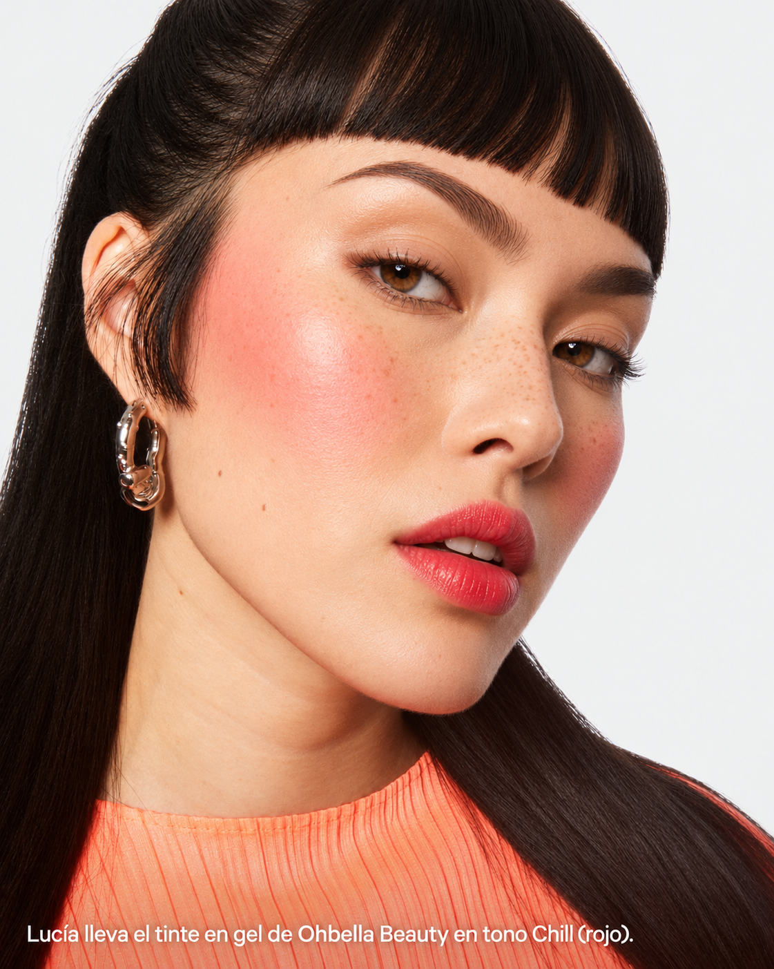 Ohbella Beauty Jelly Tint. Chill rojo en labios y mejillas.
