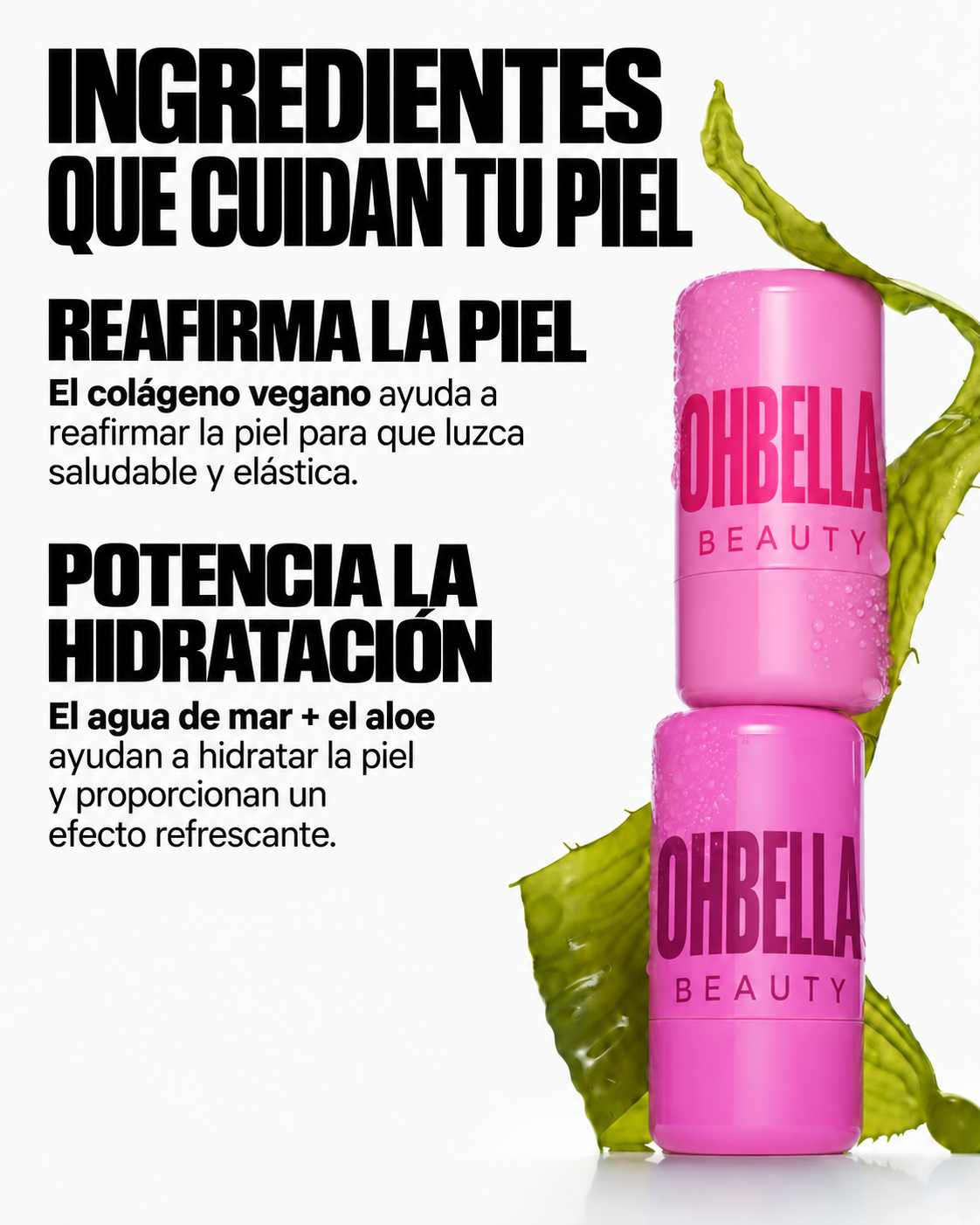 Ohbella Beauty Jelly Tint. Gráfico de ingredientes del tinte en gel.