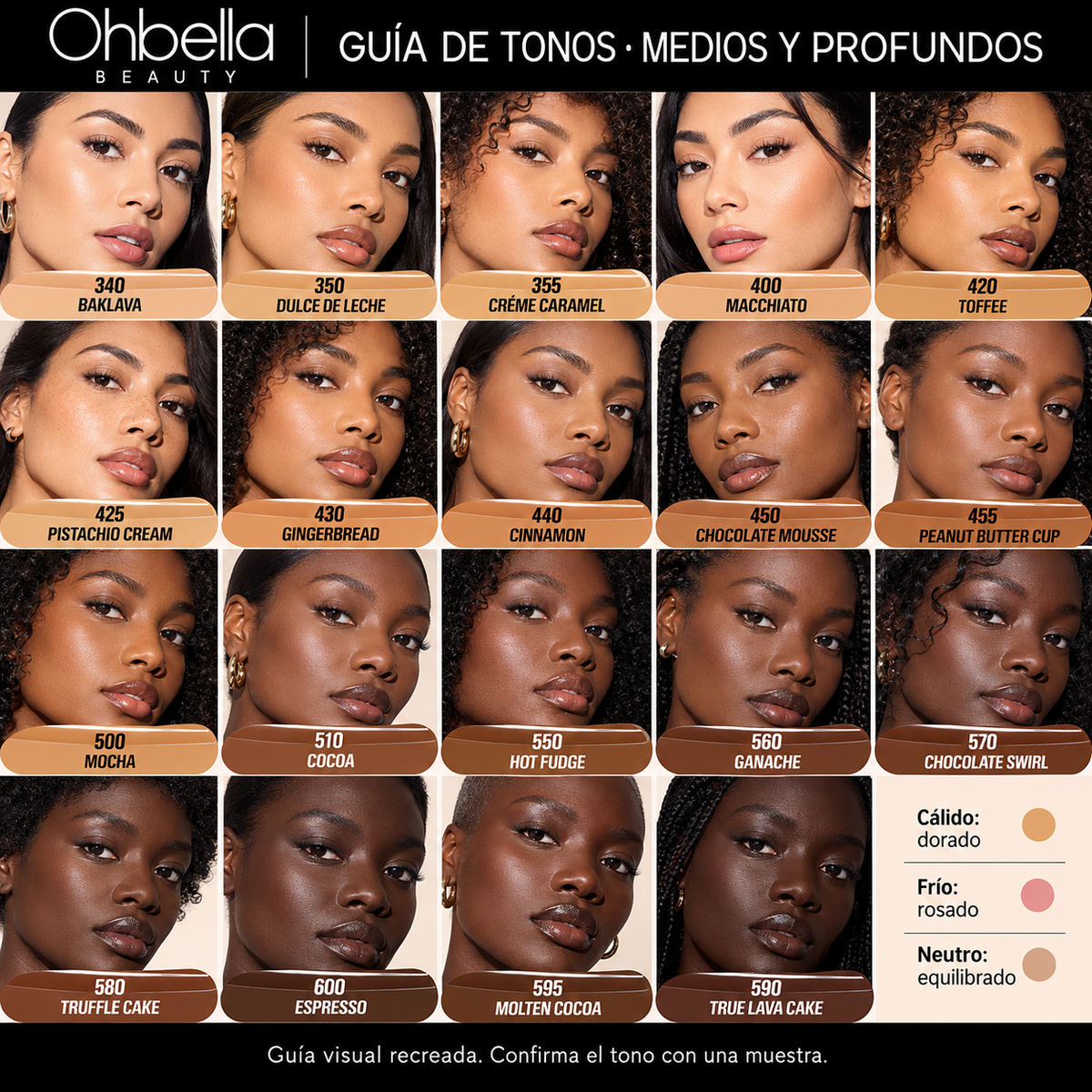 Ohbella Beauty Easy Blur - Guía de tonos medios y profundos