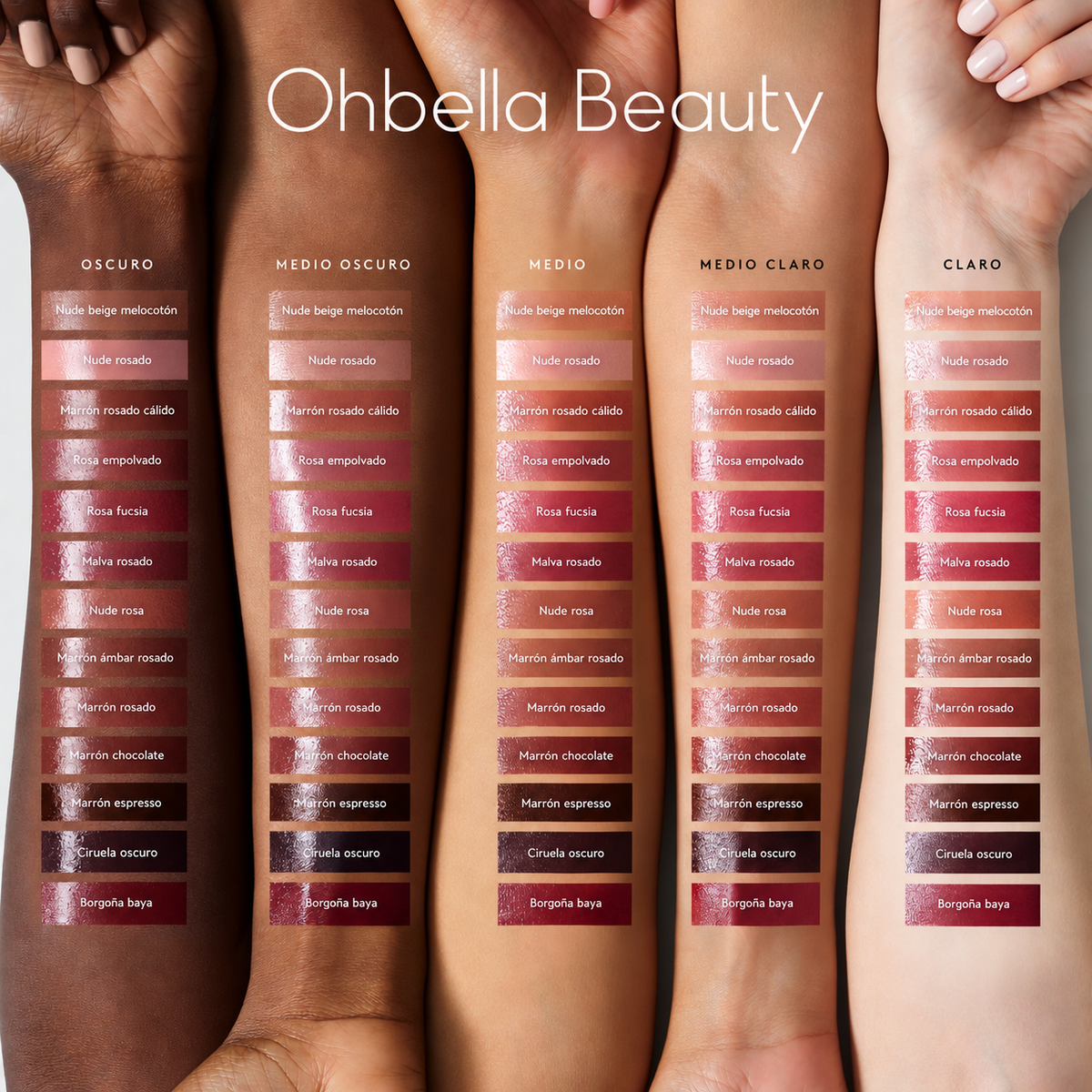 Ohbella Beauty Gloss Bomb Stix - Guía de tonos en piel